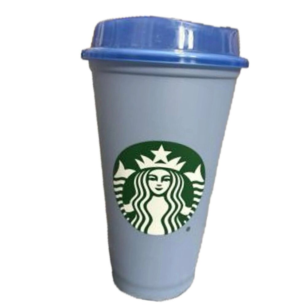 NWOT Starbucks 16oz Matte Blue Reusable Tumbler Plastic Cold Cup Lid BPA Free